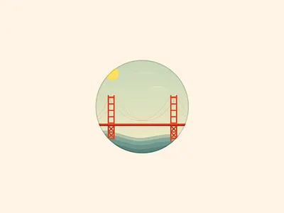 Golden Gate Bridge bay bridge cartoon clouds gate golden icon ocean san francisco sf sky vector