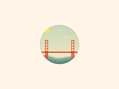 Golden Gate Bridge bay bridge cartoon clouds gate golden icon ocean san francisco sf sky vector