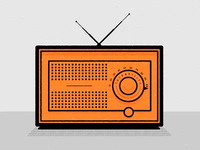RADio illustration illustrator lines orange radio texture