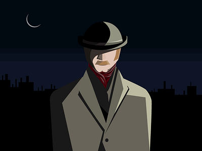 Dr. Watson flat illustrator sherlock holmes sketch vector watson