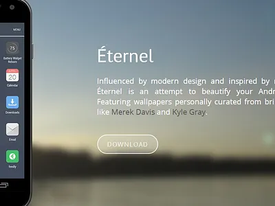 App Landing Page android button eternel landing page