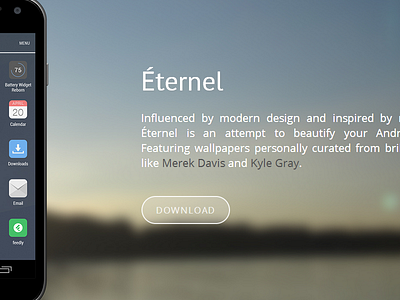 App Landing Page android button eternel landing page