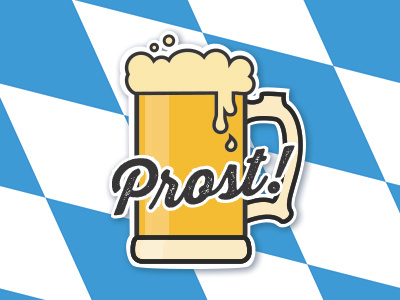 ILLUSTRATION | prost! sticker design adobe illustator cs6 adobe illustrator beer cartoon flat design german illustration illustrator milwaukee typography vector wisconsin