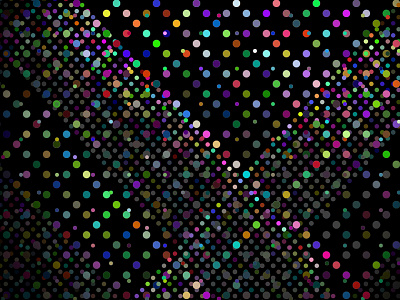 Generative Dots black blue dots experimental processing red yellow