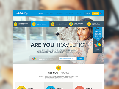 Bepetly Homepage 2014 awards design dog flat homepage trend ux