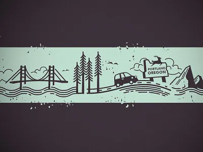Ten Days West Illustration grunge illustration portland sanfran simple westcoast