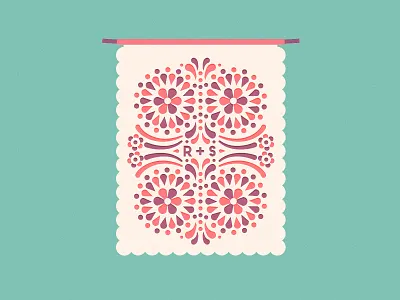 FiestaBanner banner festive fiesta geometric illustration invitation mexican old town pattern san diego wedding