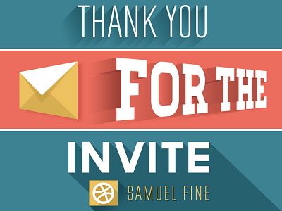 Welcome Shot Dribbble debut flat icons thank you typography