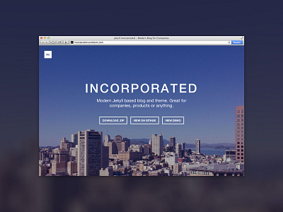 Jekyll Incorporated blog flat jekyll landing page open source photo web website