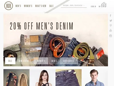 Hub Clothing UI Concept user interface web design