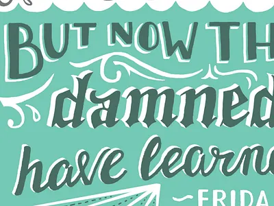 Fun lettering is afoot aqua fraktur handdrawn type lettering teal typography water