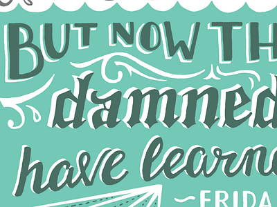 Fun lettering is afoot aqua fraktur handdrawn type lettering teal typography water