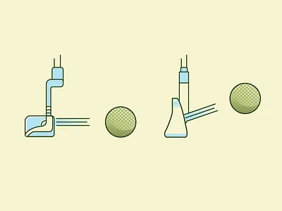 Golfin' ball club golf illustration iron putt putter shooter mcgavin vector