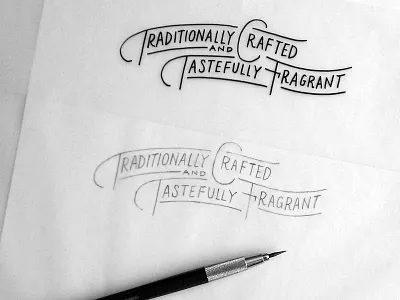 Traditionally Crafted Sketch drawing hand lettering pencil type typography vintage
