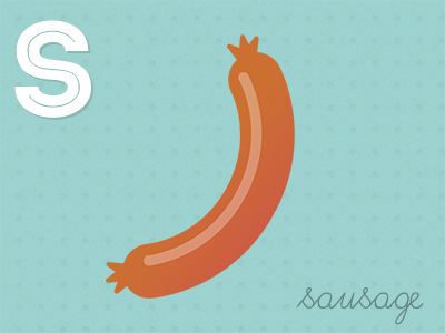 Food alphabet - S alphabet food hotdog letters letters illustration sausage