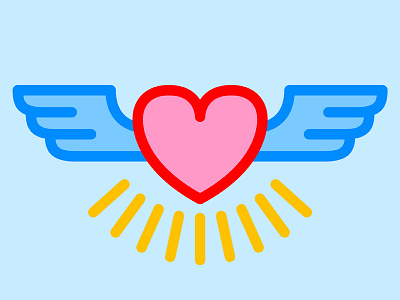 Rejected Love Light & Flight Logo heart light logo minimal wings
