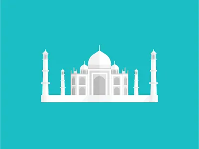 Taj Mahal architecture asia building delhi flat geometric illustration india monument shadow travel white