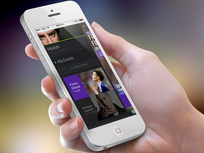 Stadium Events App - Menu concert event iphone menu mobile profil soccer stadium ui ux