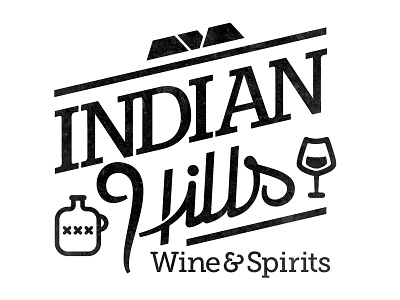 Indian Hills Wine & Spirits branding identity lettering liquor logo typography wine and spirits