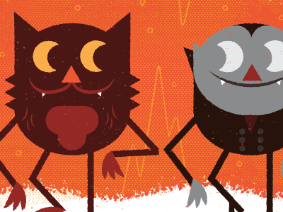 Halloween Bros dracula halftone halloween texture werewolf