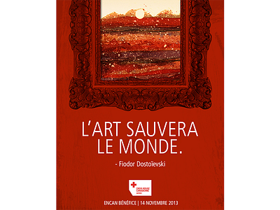 «L'Art sauvera le monde» quote red red cross