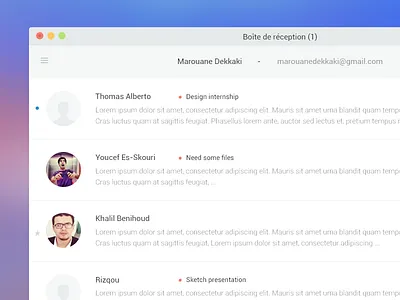 Flat mail app app clean flat interface mac mail minimalist osx simple ui