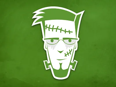 Oktober FrankenFace face frankenstein green halloween october oktoberfest sticker sticker mule