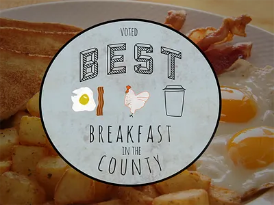 breakfast award bacon badge coffee eggs inside joke logo roster