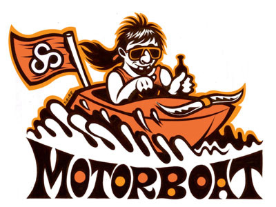 Motorboat design illustration logo