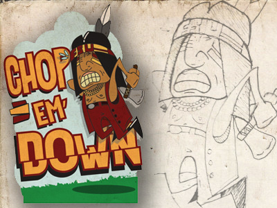 Chop Em Down florida football fsu garnet gold illustration mascot