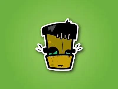 October Sticker Design art burtonarts design frankenstein fun halloween spooky sticker