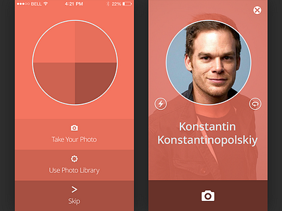 Creating A Profile Photo app camera circle flat ios ios 7 iphone photo profile red ui ux