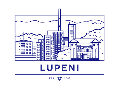 Lupeni Office city flat illustration landscape lupeni simple vector