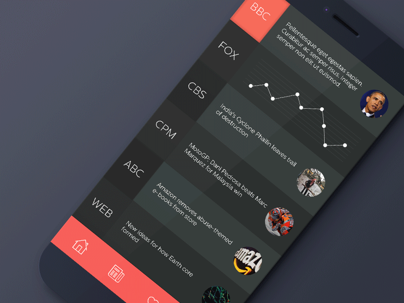 News App Concept [GIF] by Alexandru Stoica on Dribbble