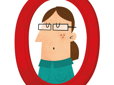 Framed woman framed glasses illustration woman
