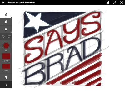 SaysBrad favicon concept adobe concepts favicon freehand ideas ink intuos ios ipad lettering stylus vector