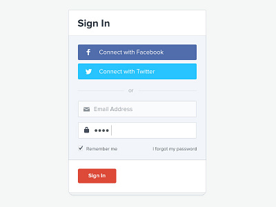 Sign In button clean flat form sign in ui ui elements ui kit