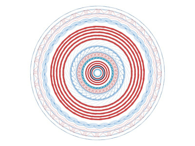 Wheel of Stripes circle concept ipad sketch