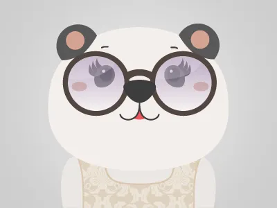 Perla, the polar bear animal bear bright character clean colors cutesy drawing illustration polar bear pretty sun glasses