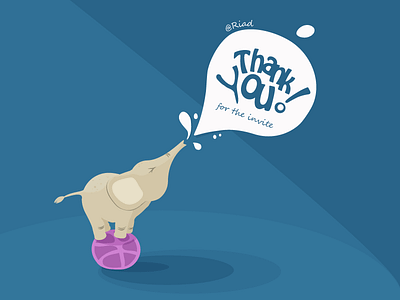 Thank You dribble elephant flat splash spotlight thank you vector