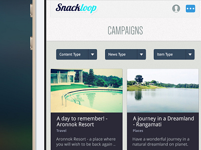 Snackloop Mobile Web cssiphone design flat iphone list mobile mobile web phone ui web