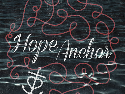 Hope Anchor Script anchor distress hope logo nautical rope script sea type water