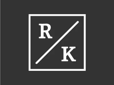 Russ Kondratyuk Logo fancy k logo r square
