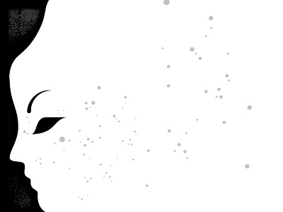 stardust black drawing eye eye brow face girl illustration nocturnal portrait profile vector white