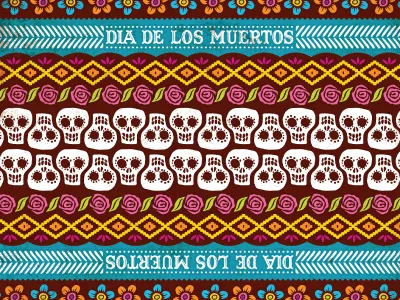 Day of dead celebration flowers pattern roses skulls