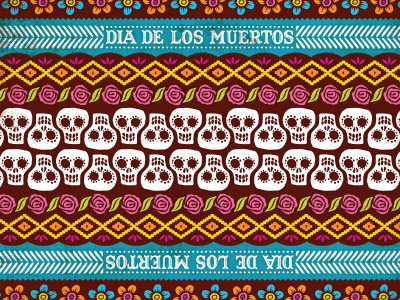 Day of dead celebration flowers pattern roses skulls