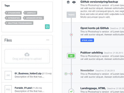 Project Page clean elements grey management process project stroke tags ui upload ux web