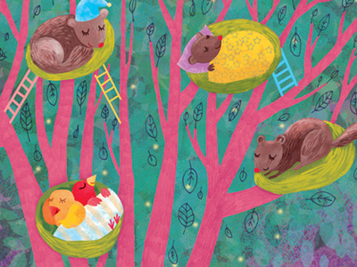 good night! animals birds book children illustration