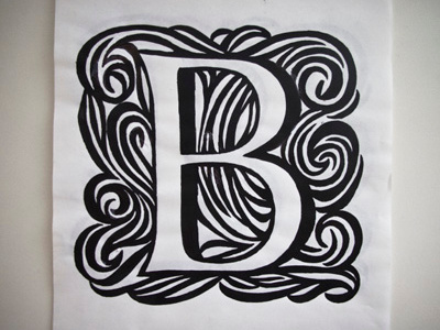 Initial letter sketch for typejournal.ru black marker drawing dropcap initial lettering marker swash uppercase