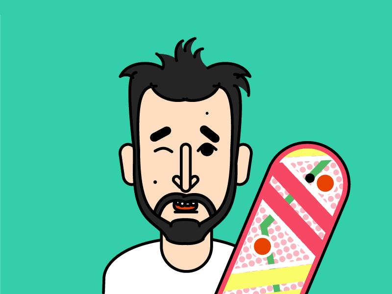 -2 years! 2015 21 october 2015 back to the future character gif hoverboard illustration mcfly vector